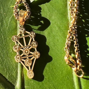 Gold TREE of LIFE Necklace | Sacred Geometry Tree of Life Pendant | Geometric Symbol Charm | Esoteric Metaphysical Jewelry by Mayan Rose