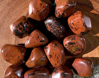 MAHOGANY OBSIDIAN (Grade A Natural) Tumbled Polished Crystal Gemstone Rocks for Healing, Yoga, Meditation, Reiki, Wicca, Grounding