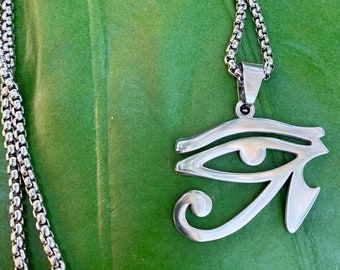 Eye of Horus Necklace | Egyptian Jewelry | Eye of Ra Silver Necklace | Spiritual Protection Necklace | Egypt Amulet by MayanRoseShop