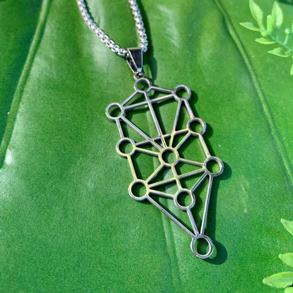 TREE of LIFE Necklace | Sacred Geometry Tree of Life Silver Pendant | Geometric Tree Necklace | Sacred Geometry Jewelry | Mayan Rose