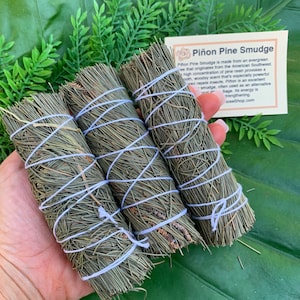 PIÑON PINE SMUDGE Stick | Sage Bundle for Ceremony, Meditation Altar, Home Cleansing, Positive Energy, Smudging, Wicca | Mayan Rose