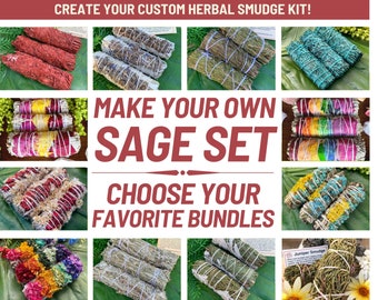 Custom Sage Smudge Set, Herbal Bundles, Assorted Sage Kit for Smudging, New Home Fragrance, Yoga, Meditation, Spiritual Gift Set, Mayan Rose