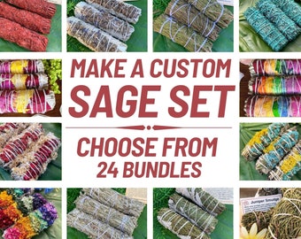 Custom Sage Smudge Set, Herbal Bundles, Assorted Sage Kit for Smudging, New Home Fragrance, Yoga, Meditation, Spiritual Gift Set, Mayan Rose