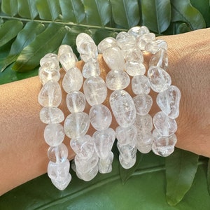 Clear Crystal Quartz Stretch Bracelet