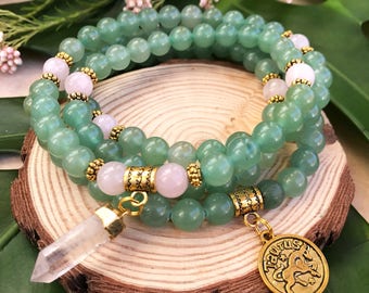 TAURUS Zodiac Mala Beads | 108 Bead Mala for April May Birthday Gift | Meditation Yoga Beads, Prayer Beads, 108 Mala Necklace, Mayan Rose