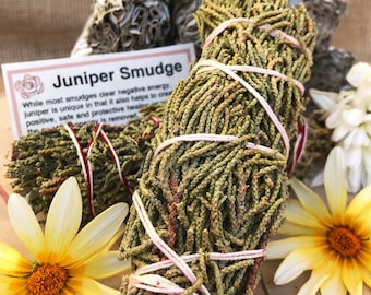 JUNIPER SMUDGE Stick | Herbal Bundle for Ceremony, Meditation, Altar, Home Cleansing, Energy Cleanse, Wicca Smudge Kit