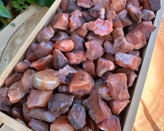 Wholesale Carnelian Crystals, Bulk Rough Carnelian Crystal Lot by Ounces or Pound, Natural Raw Orange Agate. Select 4oz, 8oz, 1lb, 2lbs
