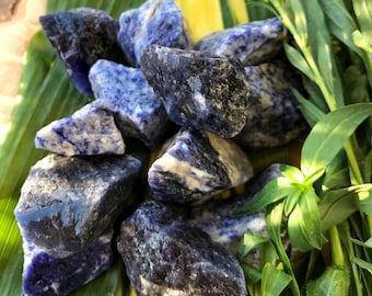 Raw SODALITE Large (Grade A Natural) Rough Blue Crystals Stones Gemstone | Healing Yoga Meditation Reiki Wicca | Throat 5th Chakra