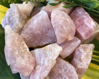 Raw ROSE QUARTZ Large (Grade A Natural) Rough Pink Crystal Stones Gemstone | Healing Yoga Meditation Reiki Wicca Jewelry Supply | Mayan Rose