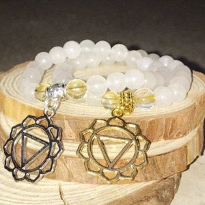 THIRD CHAKRA Quartz Bracelet - CITRINE for Power & Confidence | 3rd Chakra, Solar Plexus, Manipura Charm | 7 Chakras Bracelet Mayan Rose