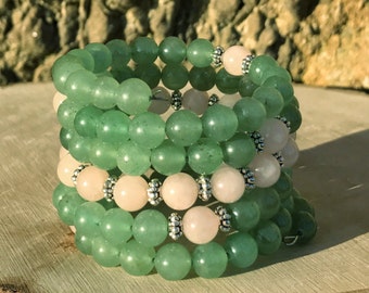 TAURUS Zodiac Bracelet | GREEN AVENTURINE 108 Bead Mala for April, May Birthday | Meditation Yoga Beads, Prayer Beads, 108 Mala Beads