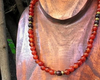 SACRAL CHAKRA Carnelian Necklace | Second Chakra Healing Jewelry for Grounding & Protection | Crystal Healing Yoga Necklace by Mayan Rose