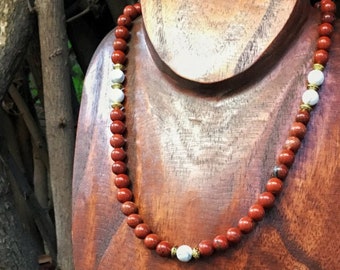 ROOT CHAKRA Red Jasper Necklace | Chakra Healing Jewelry for Grounding & Protection | Crystal Healing Yoga Necklace by Mayan Rose
