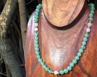 HEART CHAKRA Green Aventurine Necklace | Fourth Chakra Healing Jewelry for Love & Compassion | Crystal Healing Yoga Necklace by Mayan Rose