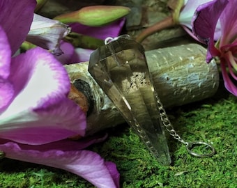 SMOKEY SMOKY QUARTZ Crystal Pendulum - Pink Quartz Gemstone Pendulums for Meditation, Chakra Healing, Yoga, Reiki - Mayan Rose MayanRoseShop