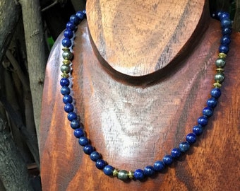 THROAT CHAKRA Lapis Lazuli Necklace | Fifth Chakra Healing Jewelry for Truth & Expression | Crystal Healing Yoga Necklace by Mayan Rose