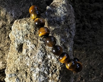 TIGER EYE Unisex Bracelet | For Power & Confidence |  3rd Third Chakra, Solar Plexus |