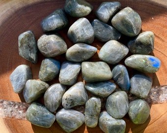 LABRADORITE (Grade A Natural) Tumbled Polished Stones Gemstone Rocks for Healing, Yoga, Meditation, Reiki, Crafts, Jewelry Supplies