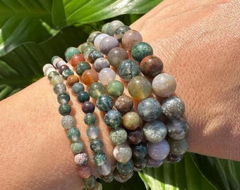 Fancy Jasper Crystal Bracelet, 4mm, 6mm, 8mm Bead Stretch Bracelets, Premium Natural Gemstone Jewelry, Healing Crystal Bracelet, Wholesale