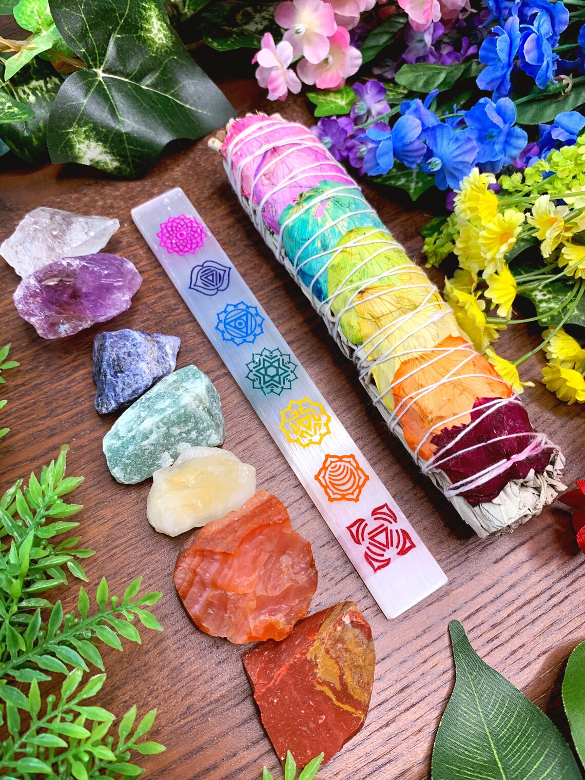 7 Chakras PREMIUM Crystal Gift Set 7 Chakra Crystals Sage Etsy