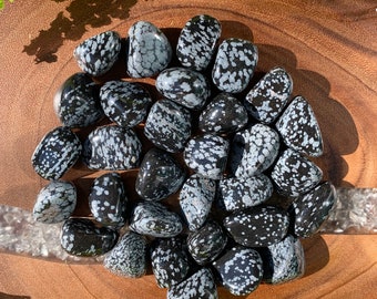 SNOWFLAKE OBSIDIAN (Grade A Natural) Tumbled Polished Crystal Gemstone Rocks for Healing, Yoga, Meditation, Reiki, Wicca, Grounding