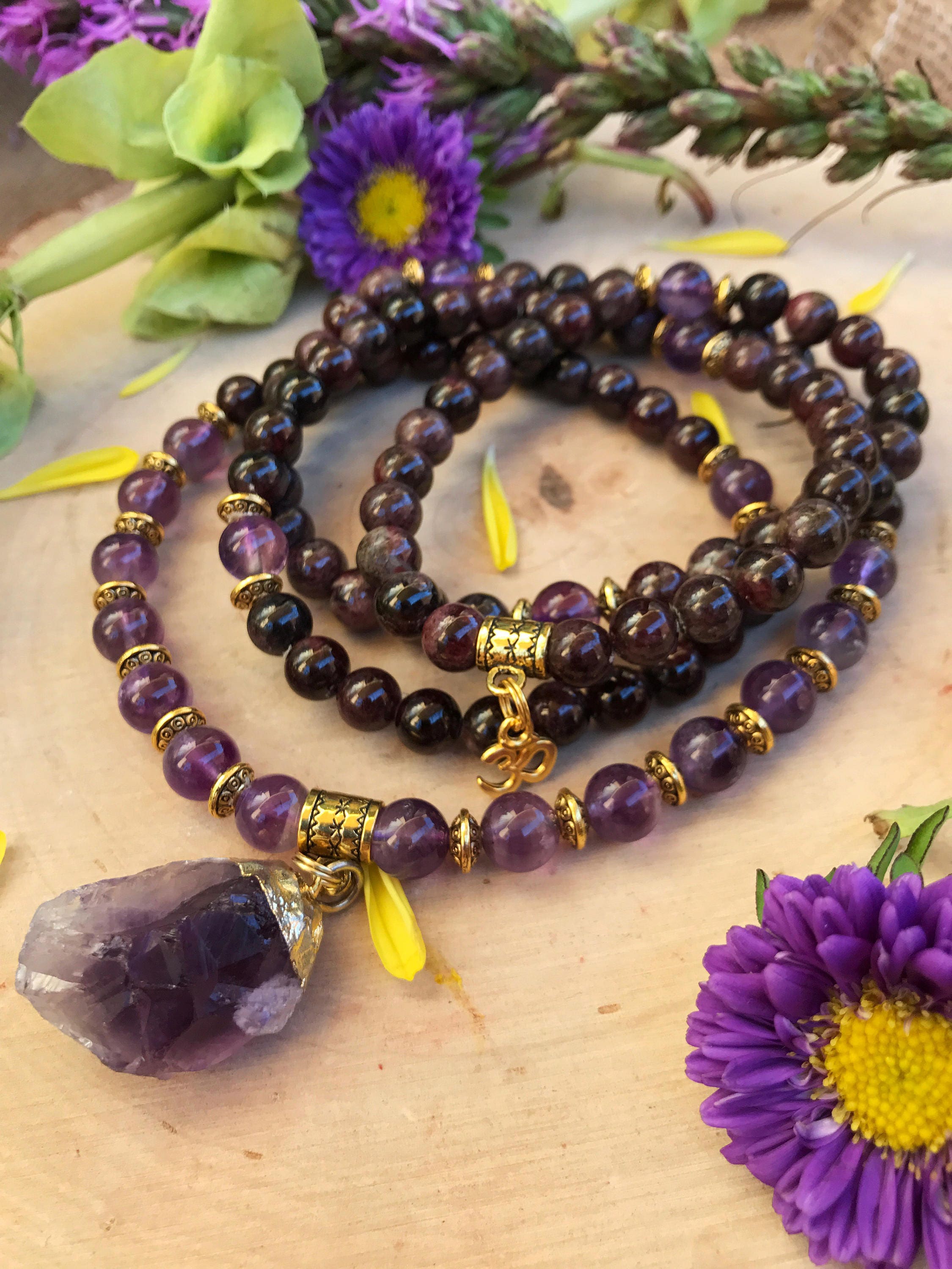 Amethyst Mala Beads~JMALAAME – EarthSpeak