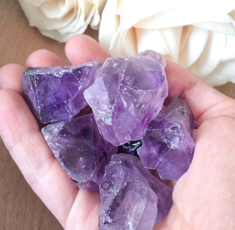 Raw AMETHYST (Grade A Natural) Rough Purple Quartz Crystal Stone, Gemstones for Healing, Yoga Meditation, Reiki, Wicca, Crafts Jewelry image 2