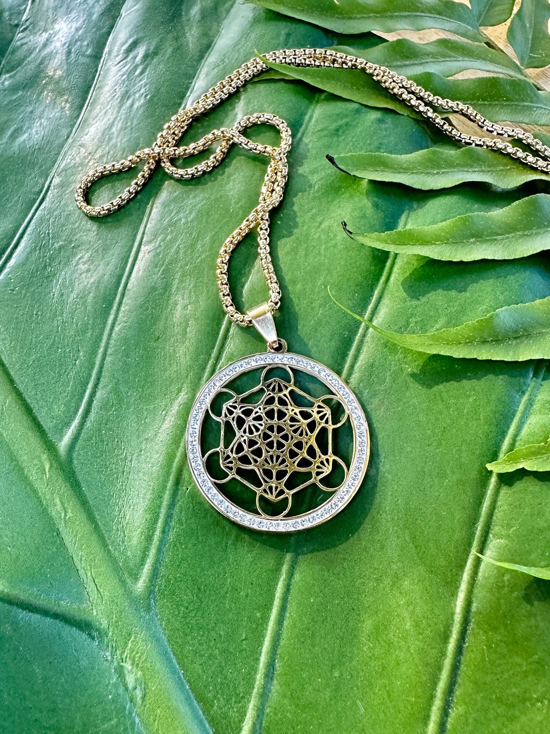 METATRON'S CUBE Gold Necklace Sacred Geometry Necklace Etsy
