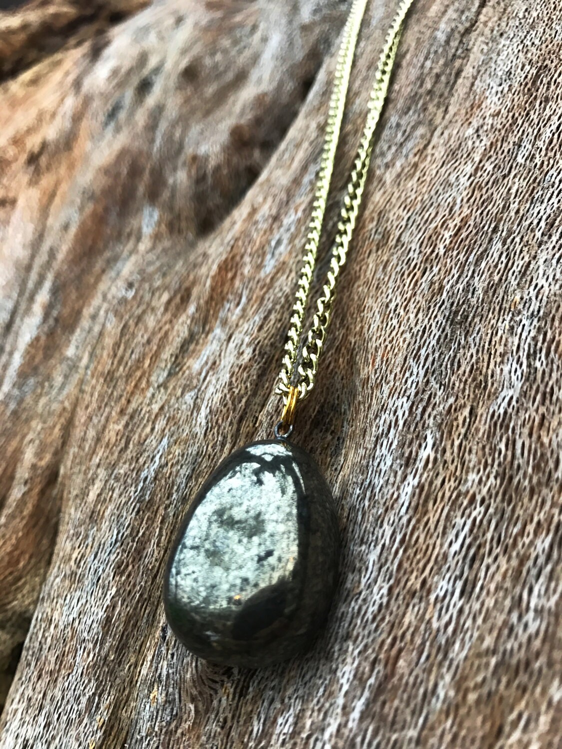 Pyrite stone deals necklace
