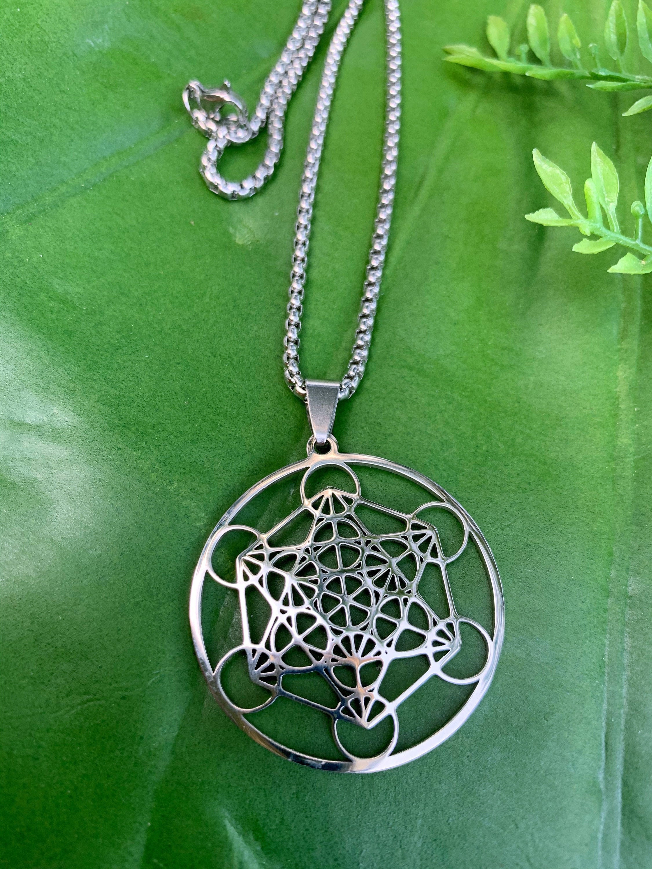 Metatron cube silver best sale pendant