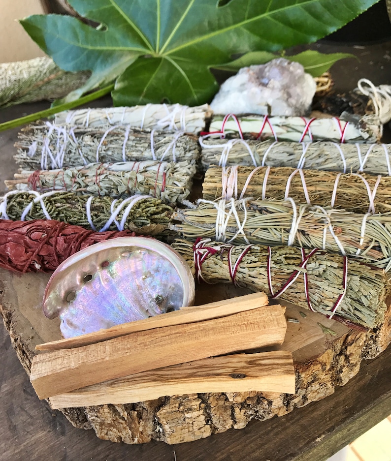 SAGE GIFT SET | 11 Bundles Smudge Kit | Free Shipping | White Sage, Lavender, Palo Santo | Home Cleanse, Wicca Altar, Smudging | Mayan Rose 