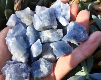 Raw BLUE CALCITE Crystals (Grade A Natural) Rough Crystal Stones Gemstone for Healing, Yoga Meditation, Reiki, Wicca, Crafts Jewelry Supply