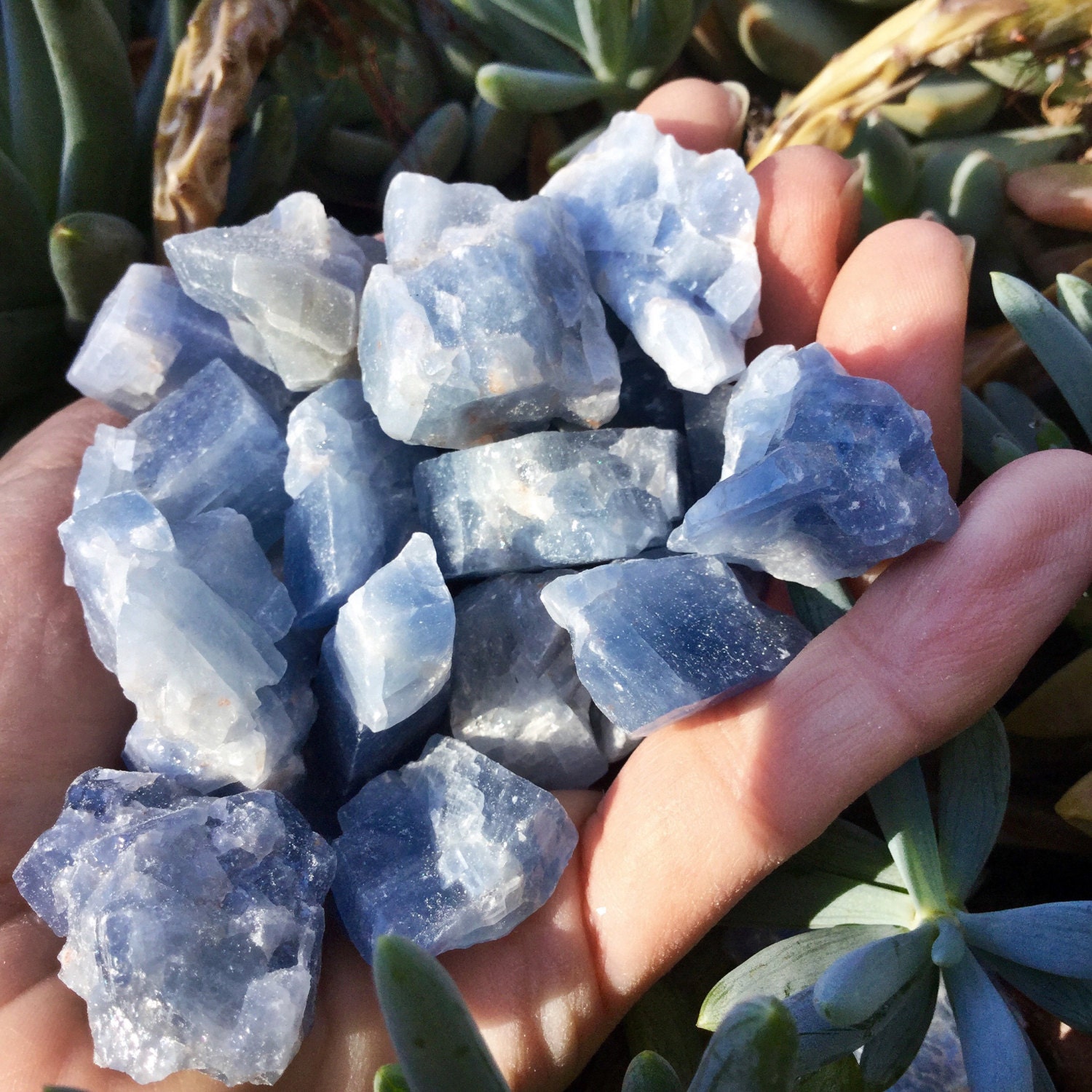 Raw BLUE CALCITE Crystals (Grade A Natural) Rough Crystal Stones Gemstone  for Healing, Yoga Meditation, Reiki, Wicca, Crafts Jewelry Supply