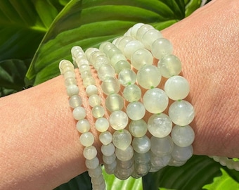 New Jade Bracelet, 4mm, 6mm, 8mm Bead Stretch Bracelets, Natural Gemstone Jewelry, Premium Grade Green Crystal Bracelet, Bulk Wholesale