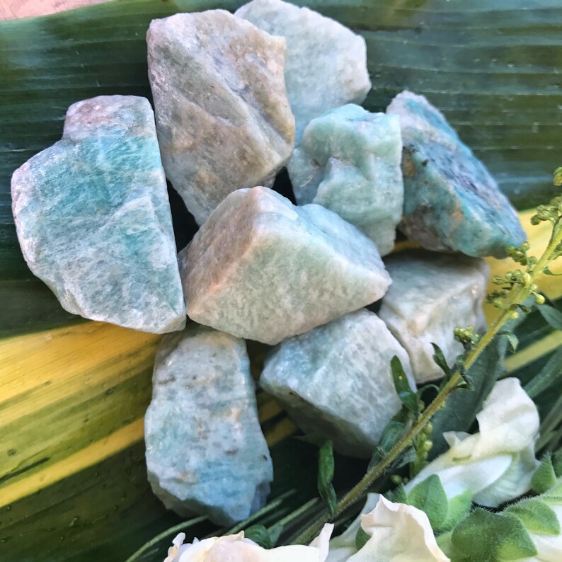 Raw AMAZONITE Large Grade A Natural Rough Green Crystals | Etsy