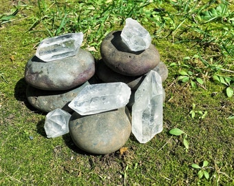 Crystal Clear Quartz Points - Unique One-of-a-Kind Crystals for Healing, Reiki, Crown Chakra, Spirituality, Wicca, Shamanism, Zen Garden