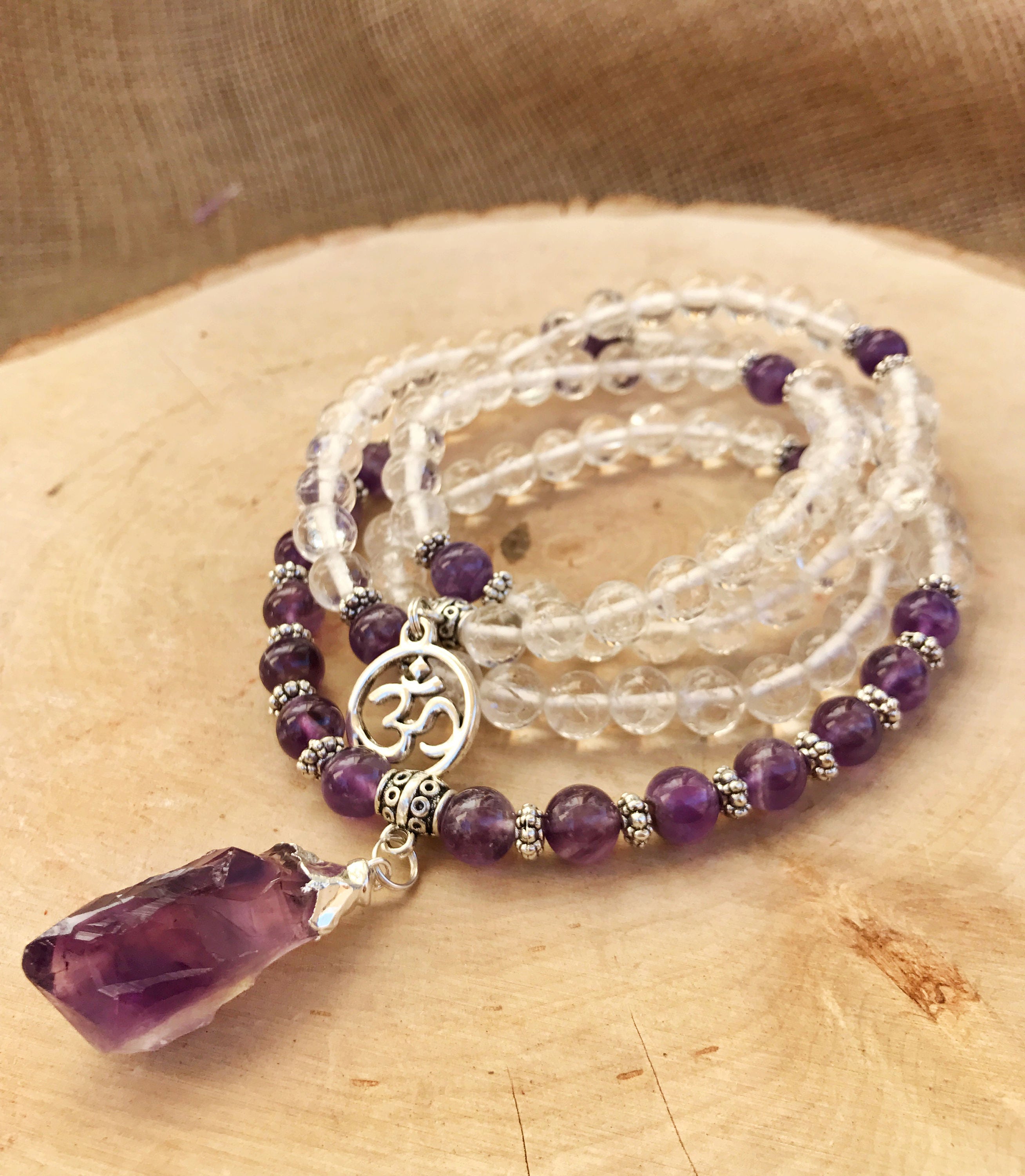 Clear quartz 2024 mala beads
