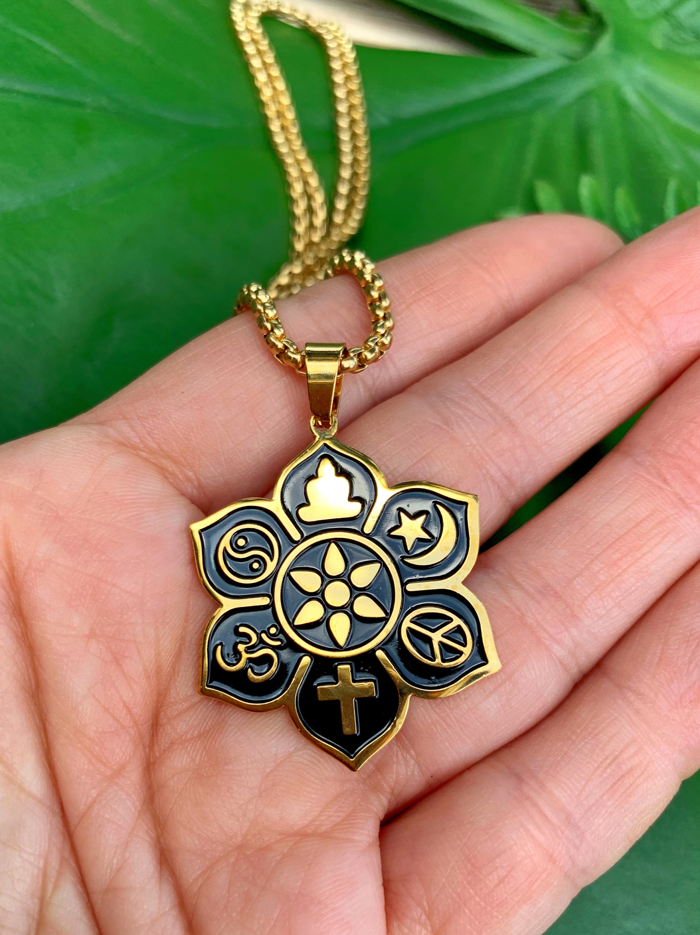 CO EXIST Necklace on Gold Chain Love Is My Religion Necklace