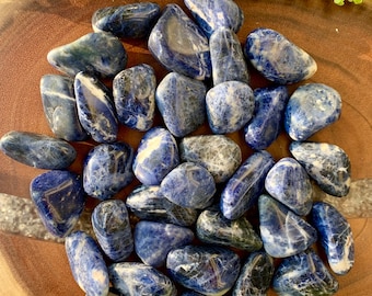 SODALITE (Grade A Natural) Tumbled Polished Stones Gemstone Rocks for Healing, Yoga, Meditation, Reiki, Wicca, Crafts, Jewelry Supplies