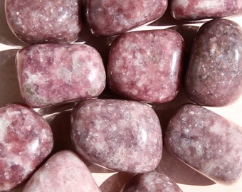 LEPIDOLITE Crystals (LARGE Grade A Natural) Tumbled Polished Stones Gemstone Rocks for Healing, Yoga, Meditation, Reiki, Jewelry Supplies