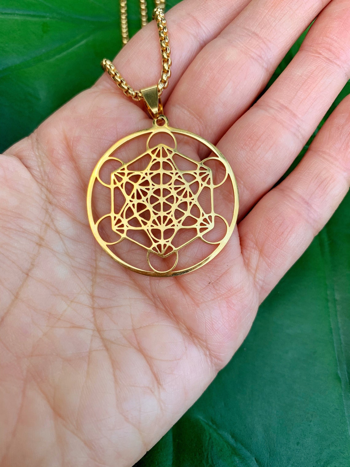 METATRON'S CUBE Gold Necklace Sacred Geometry Necklace Etsy