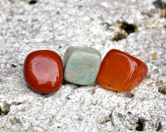 VIRGO Crystals | Tumbled Gemstones | Carnelian, Red Jasper, Amazonite | Astrology Zodiac Meditation Yoga, August September Birthday