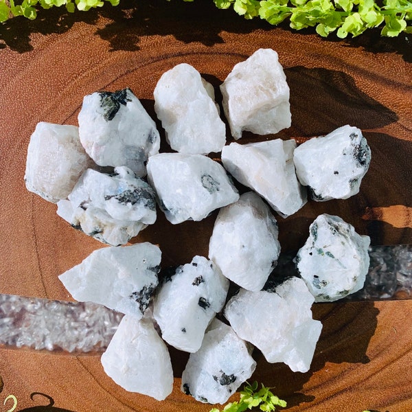 RAW MOONSTONE Crystals (Grade A Natural) Rough Gemstone Rocks for Third Eye, Sixth 6th Chakra Healing, Yoga, Meditation, Reiki, Moon Stone