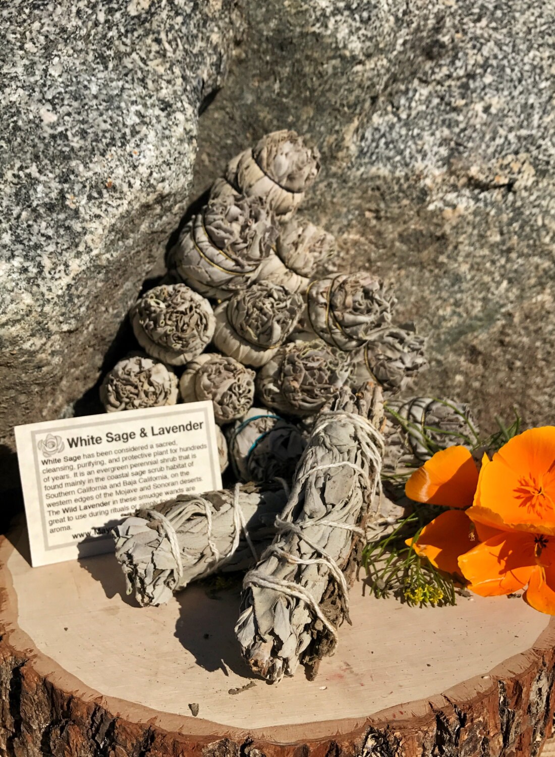 californian sage smudge stick set with Rose sage and Lavender Antibacterial