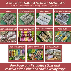 WHITE SAGE & CEDAR Smudge Stick Sage Bundle for Ceremony, Meditation, Altar, Home Cleansing, Energy, Wicca Smudge Kit Mayan Rose image 7