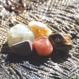 Power & Confidence Crystals | Citrine, Moonstone, Sunstone, Mookaite, Tiger Eye | 3rd Third Chakra |Tumbled Polished Stones