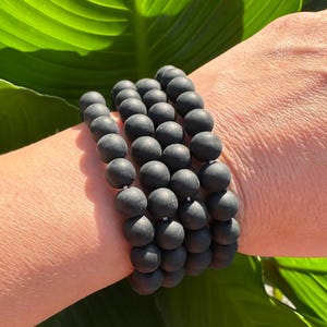 Onyx Bracelet, Matte Black Onyx Crystal Stretch Bracelet, Natural Healing Gemstone Beaded Bracelet, Bracelets for Women, Men&#39;s Bracelet