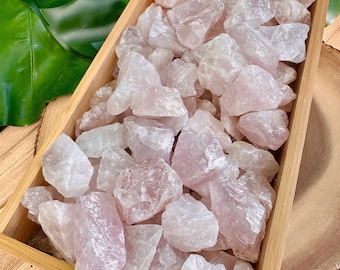 Wholesale Rose Quartz Crystals, Bulk Rough Rose Quartz Crystal Lot by Ounces or Pound, Natural Raw Pink Gemstones. 4oz, 8oz, 1lb, 2lbs, 5lbs