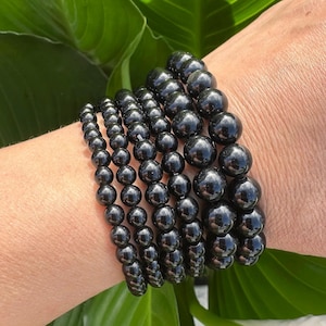 Obsidian Crystal Bracelet, 4mm, 6mm, 8mm Bead, Black Stone Stretch Bracelet, Premium Natural Gemstone Jewelry, Premium Grade, Wholesale Bulk