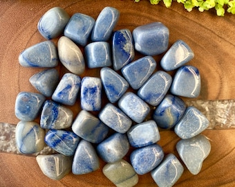 BLUE AVENTURINE Crystals (Grade A Natural) Tumbled Polished Gemstone Rocks for Healing, Yoga Meditation Reiki Wicca, Crafts Jewelry Supplies